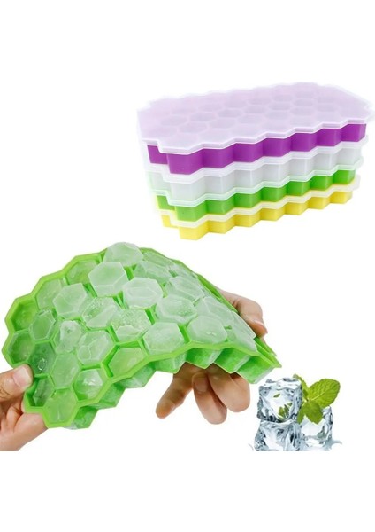 Kırmızı Stil Bpa Içermeyen Petek Buz Küpü Tepsisi 37 Küp Silikon Buz Küpü Yapıcı Kalıp, Dondurma Partisi Için Kapaklı Viski Kokteyl Soğuk Içecek (Yurt Dışından) modelleri