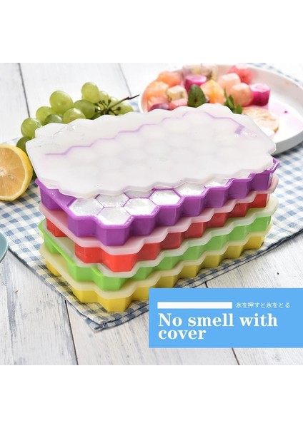 Kırmızı Stil Bpa Içermeyen Petek Buz Küpü Tepsisi 37 Küp Silikon Buz Küpü Yapıcı Kalıp, Dondurma Partisi Için Kapaklı Viski Kokteyl Soğuk Içecek (Yurt Dışından) fırsatları