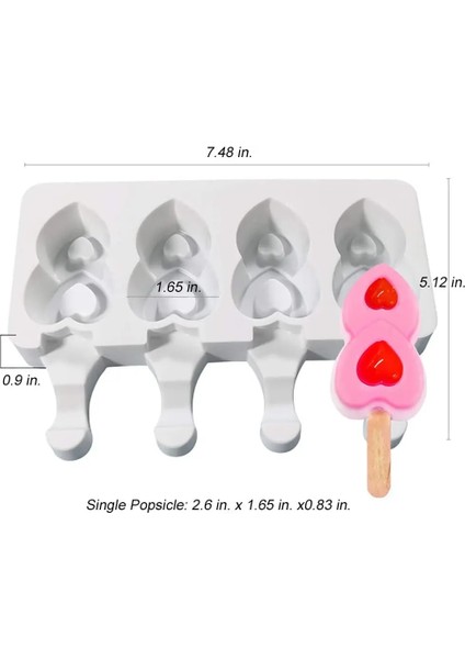 J-Beyaz Tarzı Silikon Dondurma Kalıpları 4 Hücreli Buz Küpü Tepsisi Gıda Güvenli Popsicle Maker Dıy Ev Yapımı Dondurucu Buz Lolly Kalıp Ev Dondurma Araçları (Yurt Dışından) fiyatları