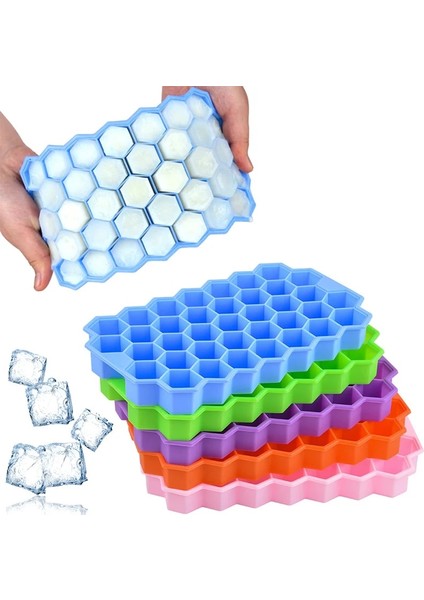 Sadece Kapak Stili 37 Kavite Buz Küpü Tepsisi Petek Buz Küpü Kalıbı Gıda Sınıfı Viski Kokteyli Için Esnek Silikon Buz Kalıpları Bpa Yok (Yurt Dışından) modelleri