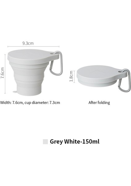 Beyaz Stil Konco 150ML Taşınabilir Katlanır Bardaklar Silikon Bpa Ücretsiz Su Bardağı Geri Çekilebilir Içme Bardağı Açık Seyahat Su Kapaklı Bardak (Yurt Dışından)