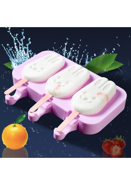 B Tarzı Kombine Silikon Dondurma Kalıbı Buz Tepsisi Tepsisi Buzlu Şeker Kalıp Noel Dekorasyon 50 Ahşap ile Dıy Dondurma Makinesi Aracı (Yurt Dışından) fiyatları