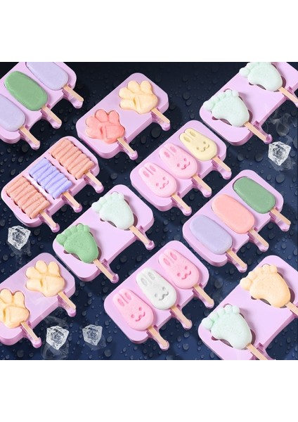 B Tarzı Kombine Silikon Dondurma Kalıbı Buz Tepsisi Tepsisi Buzlu Şeker Kalıp Noel Dekorasyon 50 Ahşap ile Dıy Dondurma Makinesi Aracı (Yurt Dışından) modelleri