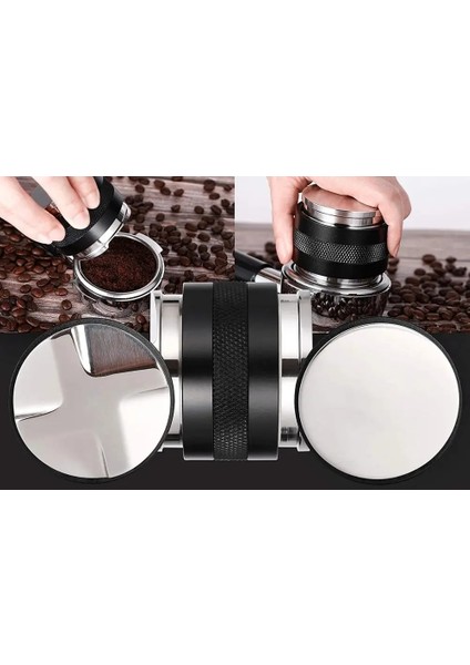 Açık Yeşil Tarzı 58 mm mm Kahve Distribütörü ve Tamper Kahve Distribütörü Tesviye Aleti, Espresso Dağıtıcı Ayarlanabilir Derinlik Her Iki Tarafta (Yurt Dışından) fırsatları