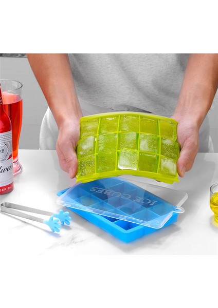 Yeşil Stil 15 Izgaralar Silikon Kare Şekli Formu Buz Küpü Kalıp Tepsisi Meyve Popsicle Dondurma Makinesi Şarap Mutfak Bar Içme Aksesuarları Için (Yurt Dışından) modelleri