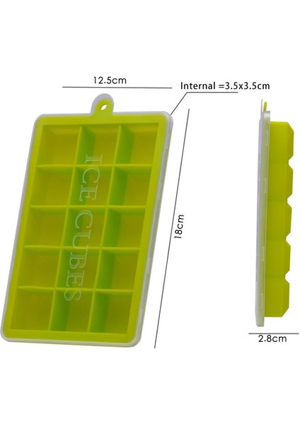 Yeşil Stil 15 Izgaralar Silikon Kare Şekli Formu Buz Küpü Kalıp Tepsisi Meyve Popsicle Dondurma Makinesi Şarap Mutfak Bar Içme Aksesuarları Için (Yurt Dışından) fırsatları