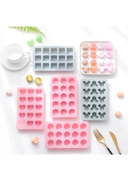 Mavi Kalp Stili Petek Buz Küpü Tepsisi 15 Küp Silikon Çilek Mickey Şekli Ice Cube Maker Kalıp Parti Viski Içeceği Için Kapaklı (Yurt Dışından) fiyatları