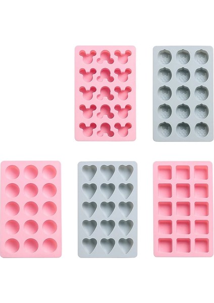 Mavi Kalp Stili Petek Buz Küpü Tepsisi 15 Küp Silikon Çilek Mickey Şekli Ice Cube Maker Kalıp Parti Viski Içeceği Için Kapaklı (Yurt Dışından) modelleri