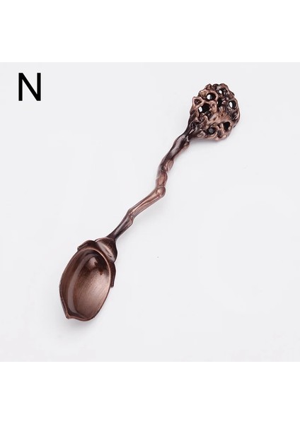 N Tarzı Vintage Kaşık Çatal Mini Kraliyet Tarzı Metal Altın Oyma Kahve Atıştırmalıkları Meyve Tatlı Kaşığı Mutfak Aleti Çay Kaşığı Sofra Takımı Çatal (Yurt Dışından)