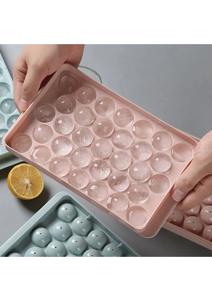 Mavi Stil Kapaklı Küp Tepsisi Sevimli Buz Tepsisi Kolay Çıkarılan Buz Makinesi Çay Likörü Dondurucu Istiflenebilir Plastik Kalıp Tepsisi (Yurt Dışından) indirimleri