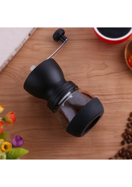 Kırmızı Stil Manuel Seramik Çapak Kahve Çekirdeği Değirmeni ile Güçlendirilmiş Cam Saklama Kavanozu Dayanıklı Cafe Bean Mill Kahve Makinesi Mutfak Aletleri WJ901 (Yurt Dışından)