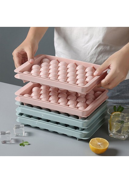 Top Şekli Mavi Stil Yaratıcı Buz Tepsisi Kapaklı Buz Topu Kalıbı Buzdolabı Plastik Yuvarlak Buz Kalıbı Yapımı Buz Kutusu Ev Yapımı Buz Küpü Kalıbı (Yurt Dışından) fiyatları