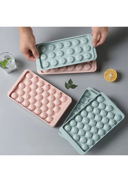 Top Şekli Mavi Stil Yaratıcı Buz Tepsisi Kapaklı Buz Topu Kalıbı Buzdolabı Plastik Yuvarlak Buz Kalıbı Yapımı Buz Kutusu Ev Yapımı Buz Küpü Kalıbı (Yurt Dışından) fırsatları