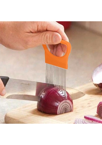 Organze Tarzı Soğan Tutucu Dilimleme Kesici Paslanmaz Çelik Doğrayıcı Domates Sebze Limon Patates Kesici Dilimleme Mutfak Çalışanı Için Pişirme Araçları (Yurt Dışından) fiyatları
