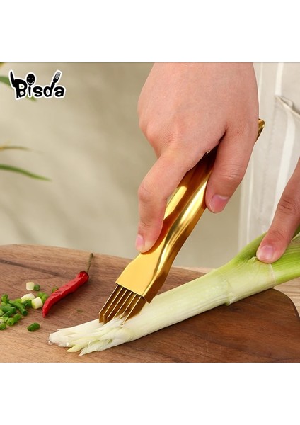 Gökkuşağı No.0 Stili 2 Adet 1 Adet Mutfak Soğan Rendelenmiş Aracı Paslanmaz Çelik Sebze Pırasa Kesici Yeşil Soğan Sarımsak Bıçağı Parçalama Araçları Mutfak Gadget Ev (Yurt Dışından)