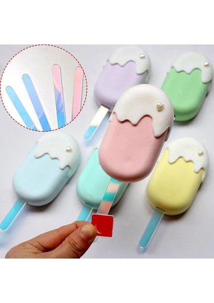 Çok Renkli Stil 1 Adet Akrilik Dondurma Çubukları Degrade Gökkuşağı Renk Dondurma Çubuğu Dıy El Yapımı El Sanatları Yapma Aracı Düğün Cupcake Dekor Topper (Yurt Dışından) modelleri