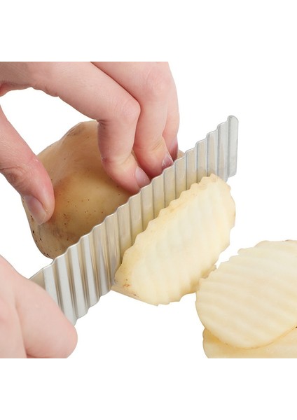 Paslanmaz Çelik Patates Cipsi Dilimleme Hamur Sebze Meyve Kırışık Dalgalı Dilimleme Bıçağı Patates Kesici Doğrayıcı Fransız Kızartma Makinesi (Yurt Dışından) modelleri