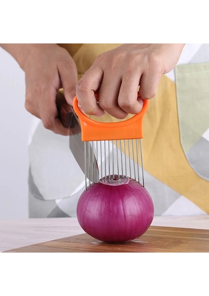 Yeşil Stil Paslanmaz Çelik Soğan Domates Tutucu Dilimleme Sebze Kesici Kesme Yardımcıları Kılavuzu Dilimleme Kesici Güvenli Çatal Mutfak Pişirme Aracı (Yurt Dışından) modelleri