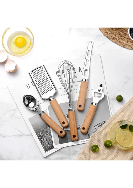 C3 Stili Paslanmaz Çelik Plastik Saplı Konserve Açacağı Pişirme Seti Pizza Soyucu Peynir Bıçağı Pişirme Gereçleri Sarımsak Presi Mutfak Aletleri (Yurt Dışından) fırsatları