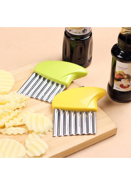 Bir Stil Stainless Steel Wavy French Fries Cutter Portable Potato Slicer Cutter Vegetable Chopper Durable Kitchen Gadgets Easy To Use (Yurt Dışından) fiyatları