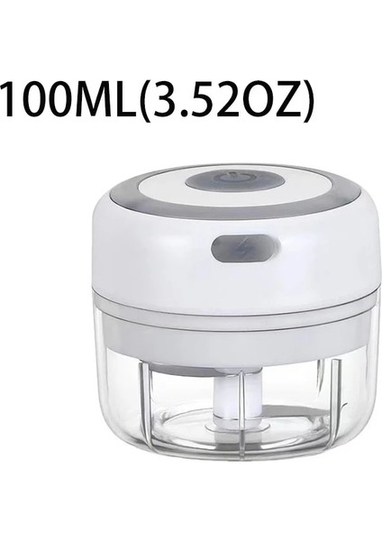100ML-B-WHITE Style Electric Food Chopper USB Rechargeable Wireless Garlic Chopper With Blade Mini Meat Grinder Tools Portable Kitchen Accessories (Yurt Dışından)