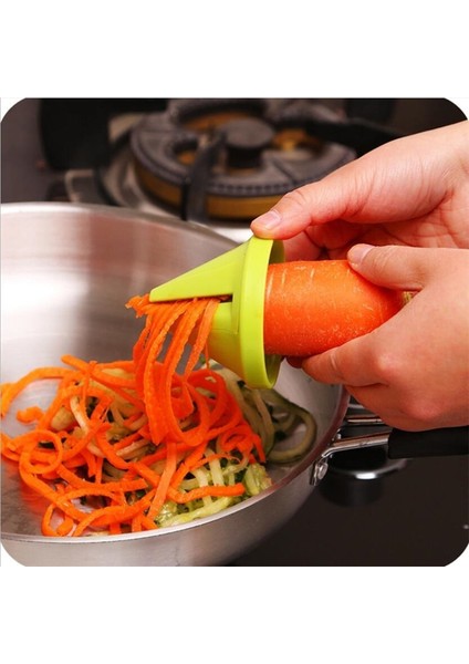 Pembe Tarzı Mutfak Gereçleri Sebze Meyve Çok Fonksiyonlu Spiral Parçalayıcı Soyucu Manuel Patates Havuç Turp Döner Parçalayıcı Rende (Yurt Dışından)