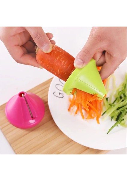 Pembe Tarzı Mutfak Gereçleri Sebze Meyve Çok Fonksiyonlu Spiral Parçalayıcı Soyucu Manuel Patates Havuç Turp Döner Parçalayıcı Rende (Yurt Dışından)