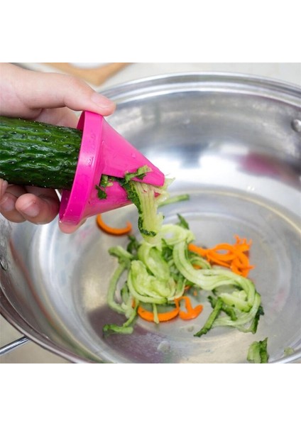 Pembe Tarzı Mutfak Gereçleri Sebze Meyve Çok Fonksiyonlu Spiral Parçalayıcı Soyucu Manuel Patates Havuç Turp Döner Parçalayıcı Rende (Yurt Dışından)