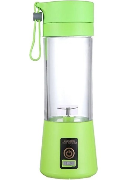 Yeşil Stil Blender Mikser Meyve Sıkacağı Blender Meyve Suyu Üreticisi 2 Bıçaklı Taşınabilir Blend USB Şarj Edilebilir Mini Meyve Suyu Makinesi Smoothie Maker (Yurt Dışından)