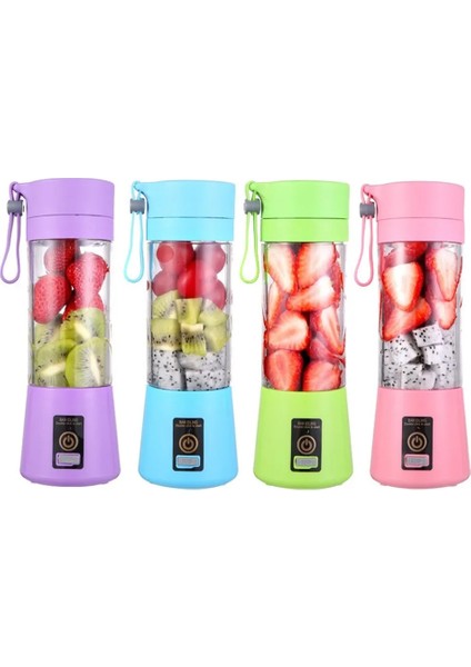 Yeşil Stil Blender Mikser Meyve Sıkacağı Blender Meyve Suyu Üreticisi 2 Bıçaklı Taşınabilir Blend USB Şarj Edilebilir Mini Meyve Suyu Makinesi Smoothie Maker (Yurt Dışından)