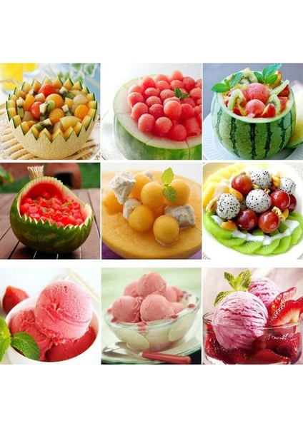 Yeşil Stil 2in1 Kivi Meyve Meyve Kavanoz Patates Püresi Krema Kaşığı Avokado Çift Kafalı Top Meyve Bıçağı Karpuz Kepçe Kavun Kazıcı Mutfak (Yurt Dışından) indirimleri