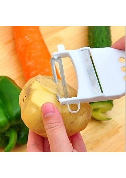 Beyaz Stil Çok Fonksiyonlu Plastik Soyucu Meyve ve Sebze Rendesi Paslanmaz Çelik Bıçak Salata Makinesi Patates Kızartması Mutfak Aletleri (Yurt Dışından) modelleri