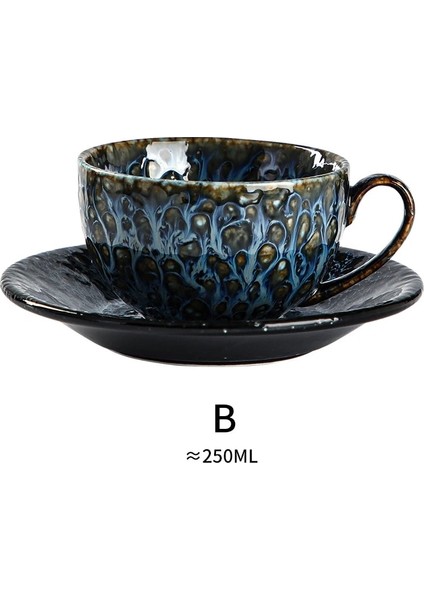 B Tarzı 250 ml Rhe 250ML Seramik Kahve Fincanı Seti Seyahat Fincan Latte Süt Çay Bardağı Yaratıcı Çay Bardağı Parti Lady Sevgililer Günü Yıldönümü Hediyesi (Yurt Dışından)