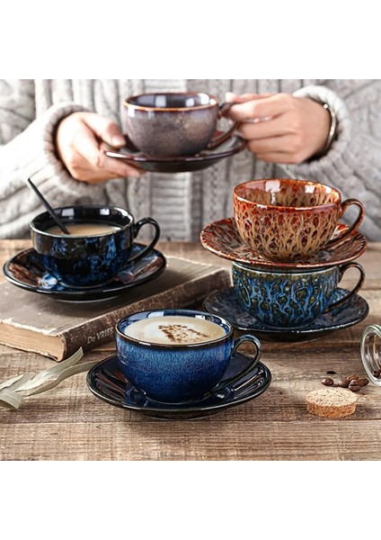 B Tarzı 250 ml Rhe 250ML Seramik Kahve Fincanı Seti Seyahat Fincan Latte Süt Çay Bardağı Yaratıcı Çay Bardağı Parti Lady Sevgililer Günü Yıldönümü Hediyesi (Yurt Dışından) modelleri