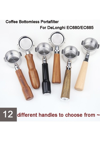 Kuadu Shop 51 mm Beyaz Stil Kahve Dipsiz Portafilter Delonghi EC680EC685 Yedek Filtre Sepeti Espresso Makinesi Aksesuar Barista Araçları (Yurt Dışından)