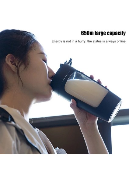 450ML Stil 7 Stili 650ML Elektrikli Otomatik Taşınabilir Blender USB Paslanmaz Çelik Karıştırma Kupa Fitness Bardak Süt Suyu Kahve Mikser Blender Şişe (Yurt Dışından)