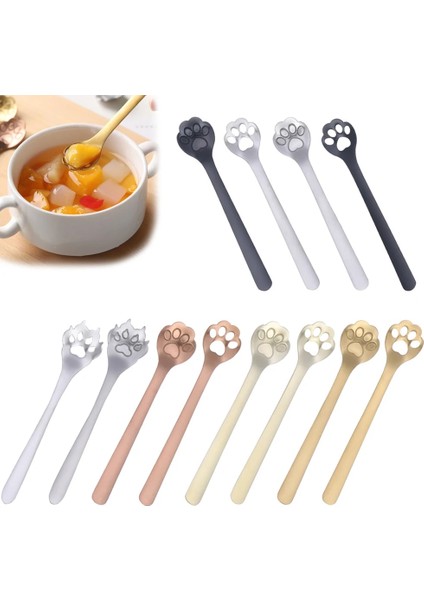 Açık Sarı Stil 2,8X14,7 cm Hollow Karikatür Kahve Çay Kaşığı Paslanmaz Çelik Kedi Köpek Pençe Tatlı Dondurma Kaşığı Sofra Akşam Yemeği Cultery Set Mutfak Gereçleri (Yurt Dışından) modelleri