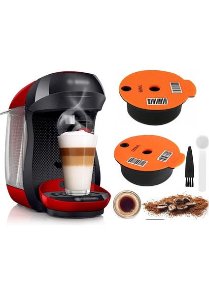180ML Stili Yeniden Kullanılabilir Kahve Kapsül Bölmeleri Kahve Kapsül Bölmesi Bosch Happy Suny Vivy Tassimo ml ile Uyumlu Silikon Kapak (Yurt Dışından)