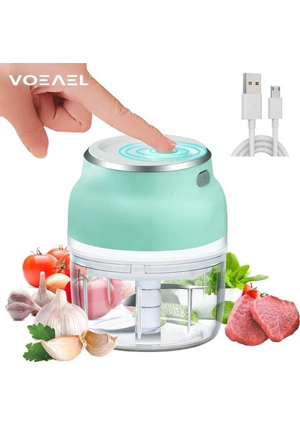100ML-C-YEŞIL Stil Electric Food Chopper USB Rechargeable Wireless Garlic Chopper With Blade Mini Meat Grinder Tools Portable Kitchen Accessories (Yurt Dışından) modelleri