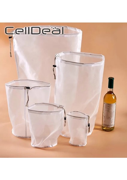 200 Mesh 9X16CM Stili Somun Süt Torbası Ticari Gradefine Mesh Naylon Torba Tülbent Cold Brew Kahve Filtresi Yeniden Kullanılabilir Meyve Suyu Sebze Suyu (Yurt Dışından)