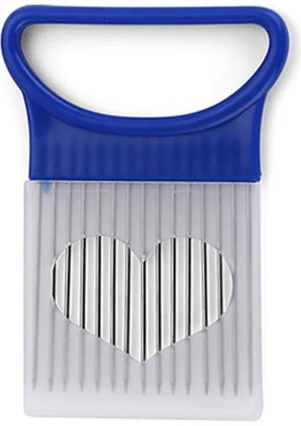 Mavi Stil Yeni Paslanmaz Çelik Patates Cipsi Dilimleme Hamur Sebze Meyve Kırışık Dalgalı Dilimleme Bıçağı Patates Kesici Doğrayıcı Fransız Kızartma Makinesi (Yurt Dışından)