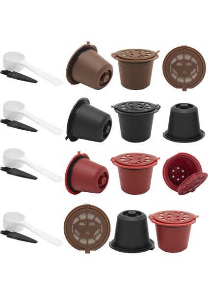 54X35MM Stili Pcs Kahve Kapsülü Doldurulabilir Yeniden Kullanılabilir Herbruikbare Hervulbare Nespresso Makinesi Kapsül Plastik Filtre Bardakları Kaşık Fırça (Yurt Dışından)