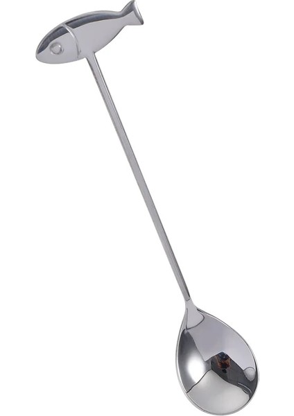 Gümüş 1 Stil Yaratıcı Balık Kedi Tasarım Kahve Karıştırma Kaşığı Sevimli Paslanmaz Çelik Tatlı Çay Kaşığı Ev Mutfak Aksesuarları (Yurt Dışından)