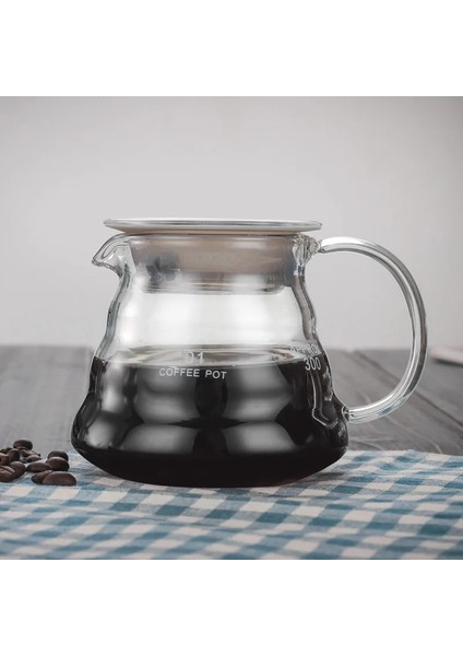 360ML Tarzı V60 Pour Over Glass Range Kahve Sunucusu 360ML 600ML 800ML Sürahi Damla Cezve Kahve Su Isıtıcısı Bira Barista Percolator Şeffaf (Yurt Dışından)