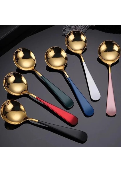 Pembe Altın Tarzı 17.2cm * 4.6cm Paslanmaz Çelik Kahve Kaşığı Yuvarlak Kafa Ev Çay Dondurma Tatlı Kaşığı Akşam Yemeği Sofra Mutfak Aksesuarları (Yurt Dışından) fiyatları