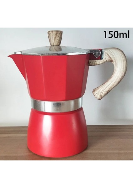 KIRMIZI-150ML Tarzı Şofben Kahve Makinesi ml Italyan Kahve Makinesi Alüminyum Moka Pot Espresso Soğuk Damlama Kahve Süzgeçli Italyan Cezveler (Yurt Dışından)