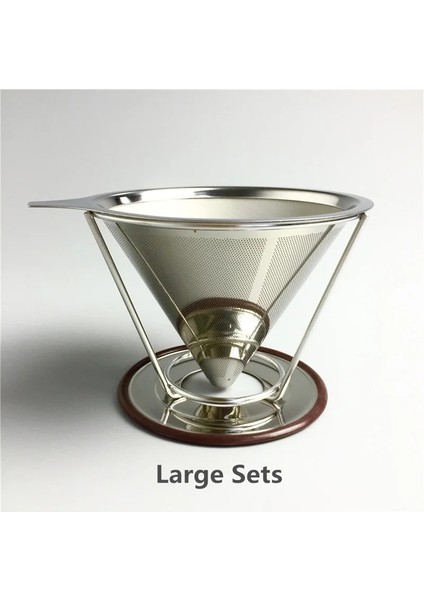 Büyük Takımlar F-412 Stili Yeniden Kullanılabilir Kahve Filtresi Paslanmaz Çelik Tutucu Metal Örgü Huni Sepetleri Drif Kahve Filtreleri Dripper V60 Damla Kahve Filtre Fincan (Yurt Dışından)