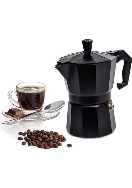 150ML 3 Bardak Siyah Stil Italyan Tarzı Alüminyum Cezve Mocha Kahve Makinesi Dayanıklı Sekizgen Pot Kahve Fincanı Cafeteira Expresso Percolator Pot (Yurt Dışından) fiyatları