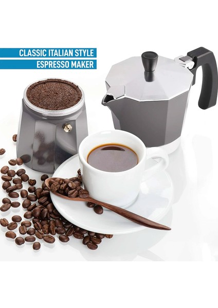 150ML 3 Bardak Siyah Stil Italyan Tarzı Alüminyum Cezve Mocha Kahve Makinesi Dayanıklı Sekizgen Pot Kahve Fincanı Cafeteira Expresso Percolator Pot (Yurt Dışından) fırsatları