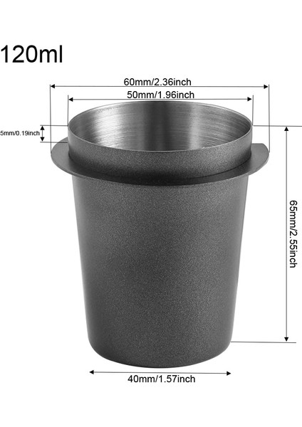 51MM 120ML Bardak 1 Stil Düz Tamperler Baz Basın Barista Espresso Kahve Tamper, Silikon Mat Dozaj Halkası ile Toz Bardak (Yurt Dışından)